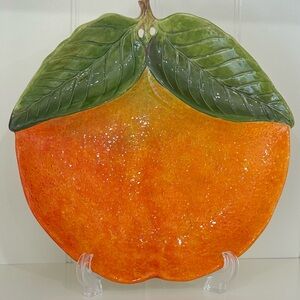 Vibrant Orange Ceramic Wall Art/Appetizer Dish